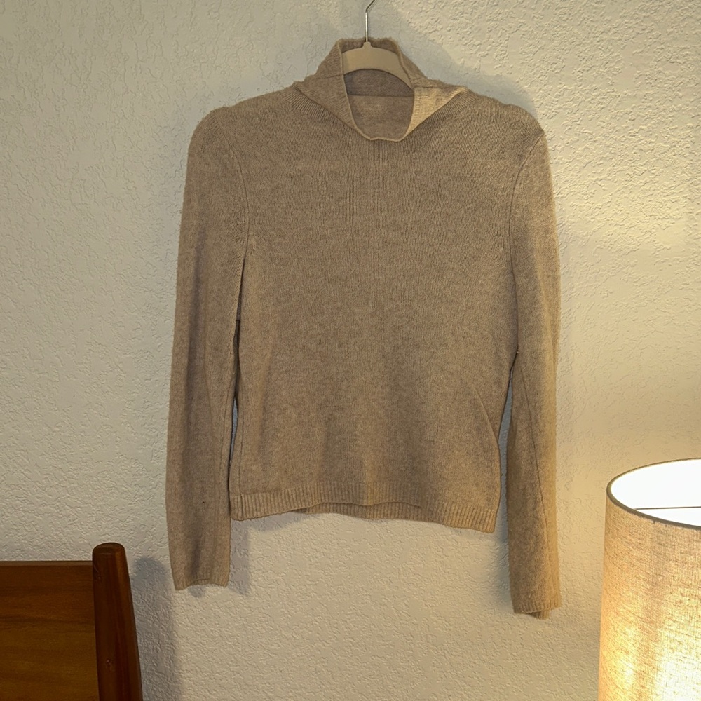 Abercrombie & Fitch Light Tan Cowl Neck Sweater Merino wool